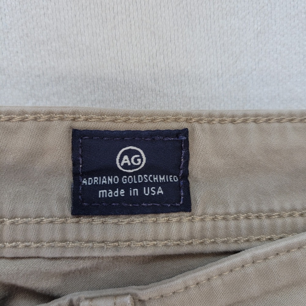 AG Adriano Goldschmied The Protege Pants Mens 36x31* Tan Straight Leg Khaki USA - Picture 7 of 12